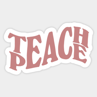 teach peace lettering - dusty pink Sticker